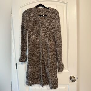Women's Brown Wool Alpaca Blend Sweater Winter Fall Cardigan